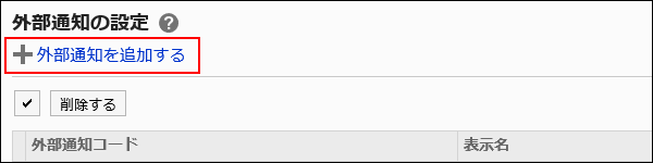 Image of the Add External Notifications link which is surrounded by the red rectangle box