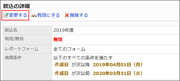 Image of an edit action link