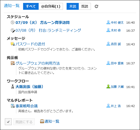 Image of notifications portlet