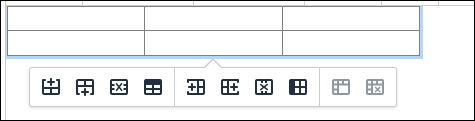 Screen capture: Showing a dialog that appears when you left-click the table