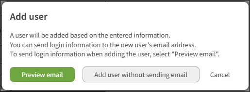 Screenshot: "Create and send via email" is highlighted