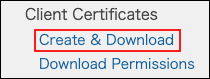 Screenshot: "Create & download" is highlighted