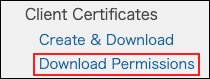 Screenshot: "Download permissions" is highlighted