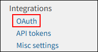 Screenshot: "OAuth" is highlighted