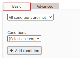 Screenshot: "Basic" is selected