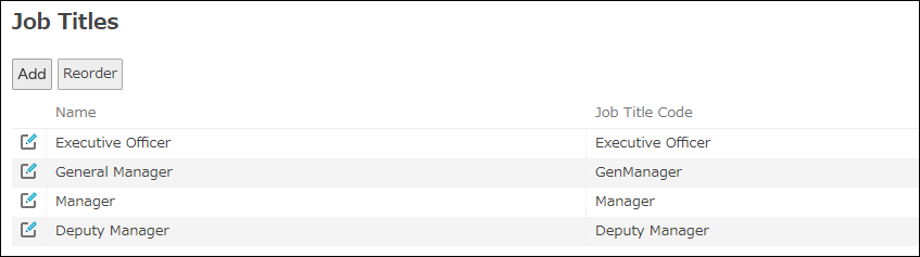 Screenshot: A list of job titles is displayed