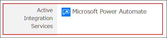Screenshot: The "Active integration services" section is highlighted