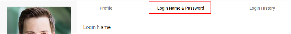 Screenshot: "Login name & password" is highlighted