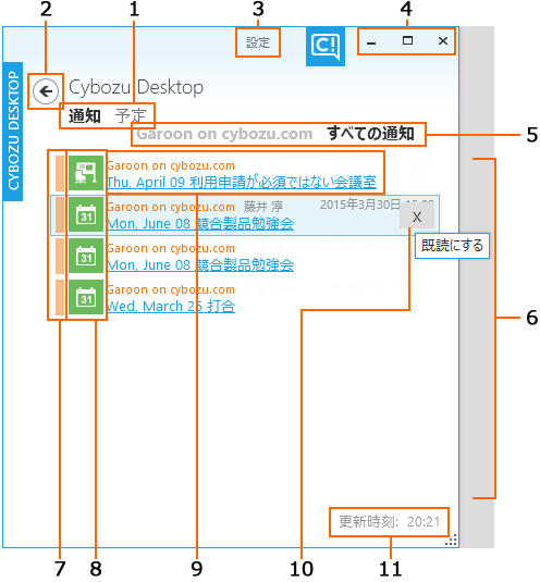 通知画面(ホーム)の見かた 通知画面(ホーム)の見かた