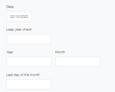 Screenshot: All of the fields after they have been placed on the app form