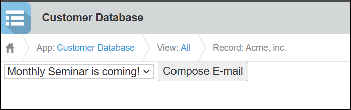 Screenshot: The template selection drop-down menu is highlighted