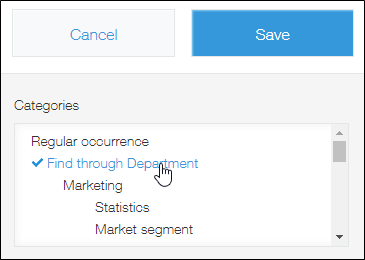 Screenshot: The "Edit record" screen of an app for which the Category feature is enabled