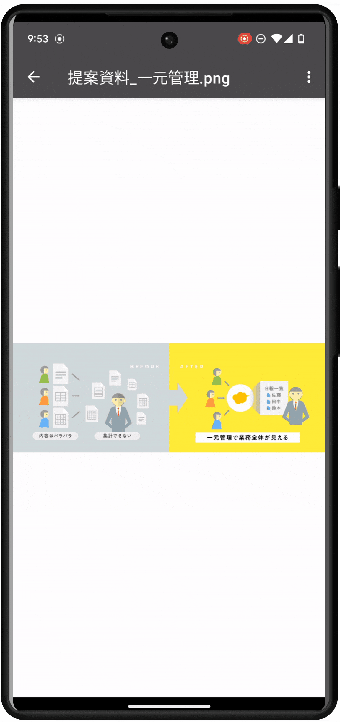 添付ファイルのスワイプのイメージ