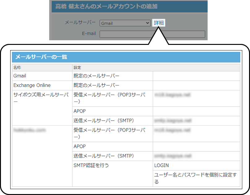 スクリーンショット：詳細リンクから表示される内容を示している