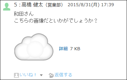 スクリーンショット：本文と一緒に表示する場合