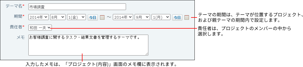 スクリーンショット：テーマの設定項目が表示されている