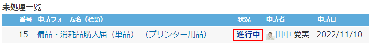スクリーンショット：進行状況