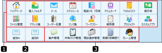 スクリーンショット：アプリケーションメニューのイメージ
