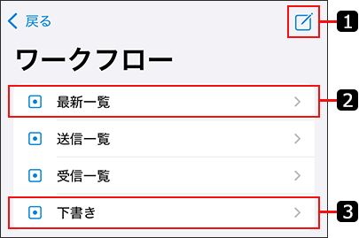 スクリーンショット：ワークフローの画面のイメージ