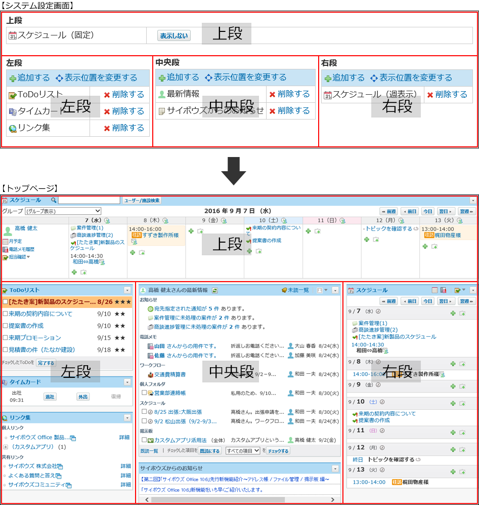 スクリーンショット：設定画面との連動イメージ