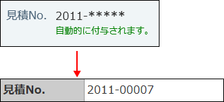 スクリーンショット：自動採番の画面例