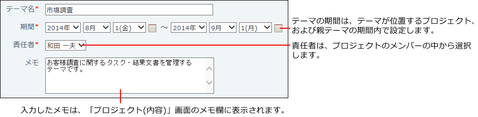 スクリーンショット：テーマの設定項目が表示されている