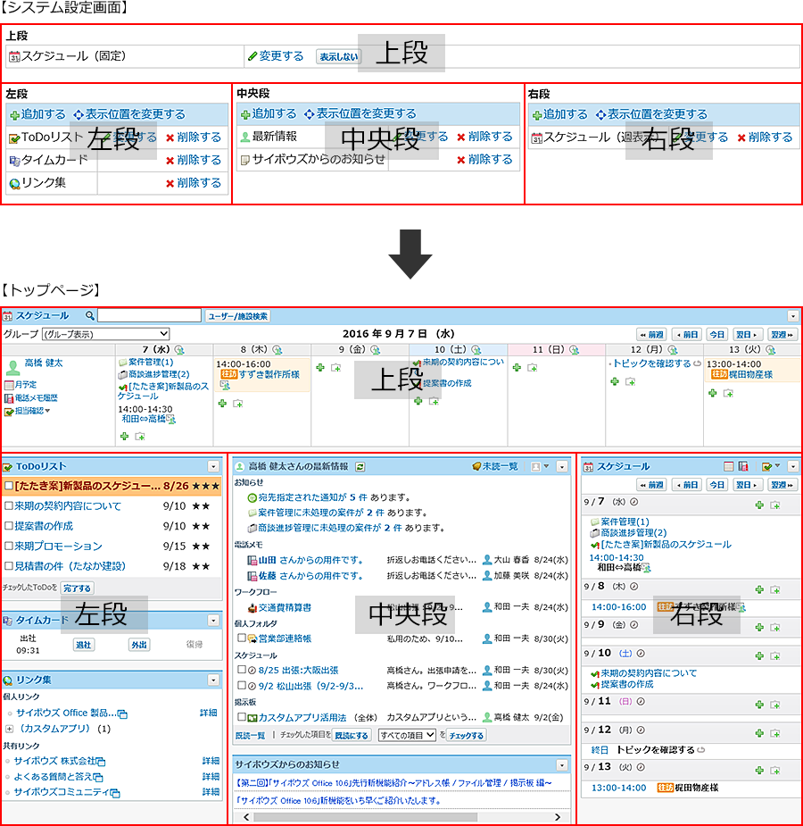 スクリーンショット：設定画面との連動イメージ