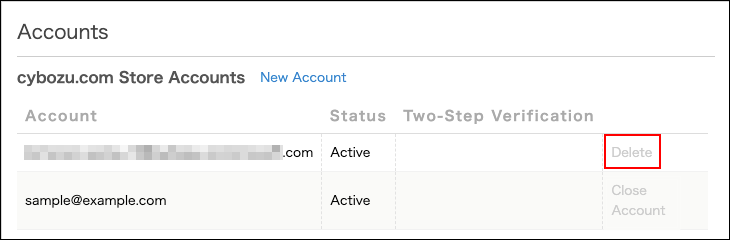 Screenshot: "Delete" is highlighted